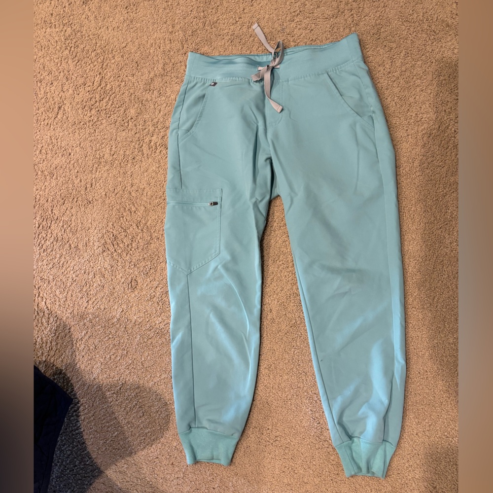 Figs Seafoam Green/Light Blue Technical Pants Joggers Small Petite